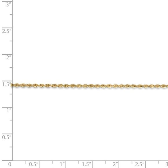 Children's 1.5mm 14k Yellow Gold Handmade Rope Chain Necklace, 14 Inch - Picture 5 of 8